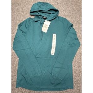 Members Mark Hoodie Mens Small Teal Taunt Green Luxe‎ Pullover Hidden Pocket New